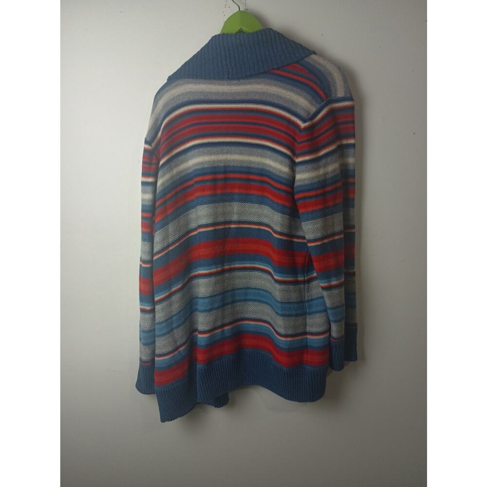 Lauren Ralph Lauren Southwestern Striped Cardigan Sweater Knit Cotton Women's 2X - Picture 4 of 4